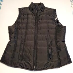 St John's Bay Puffer Vest Jacket Sz Large Black Like New